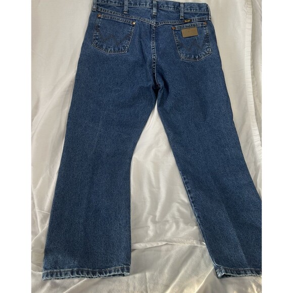 Wrangler Vtg Cowboy Cut Jeans Mens 36X32 Blue Dark Denim Slim Fit Rodeo MWZ 36 - Picture 2 of 6